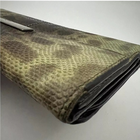 SALE Gucci Wallet Reptile Snake Skin Brown Neutral All Leather Gold Hardware - Picture 9 of 16